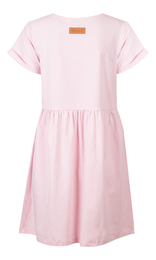Dámské tričkové šaty s volánem ROLL pink