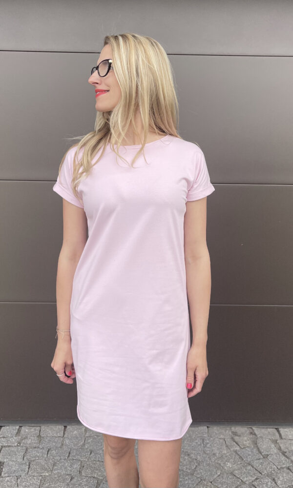 Dámské tričkové šaty ROLL pink