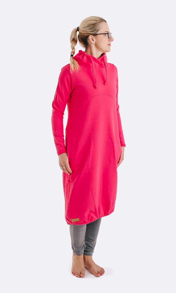 Dámské teplákové šaty COMFY tmavě růžové – ČESKÁ VÝROBA – doprava ZDARMA