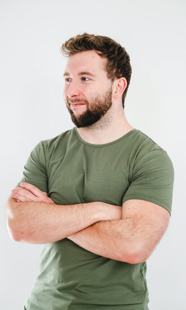 Pánské tričko BASIC kulatý výstřih khaki