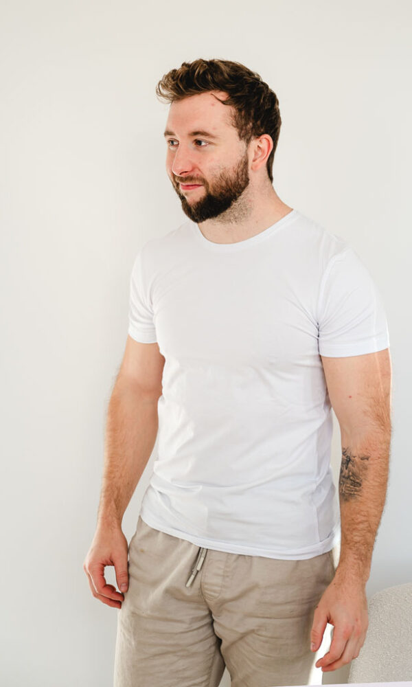 Pánské tričko BASIC kulatý výstřih white