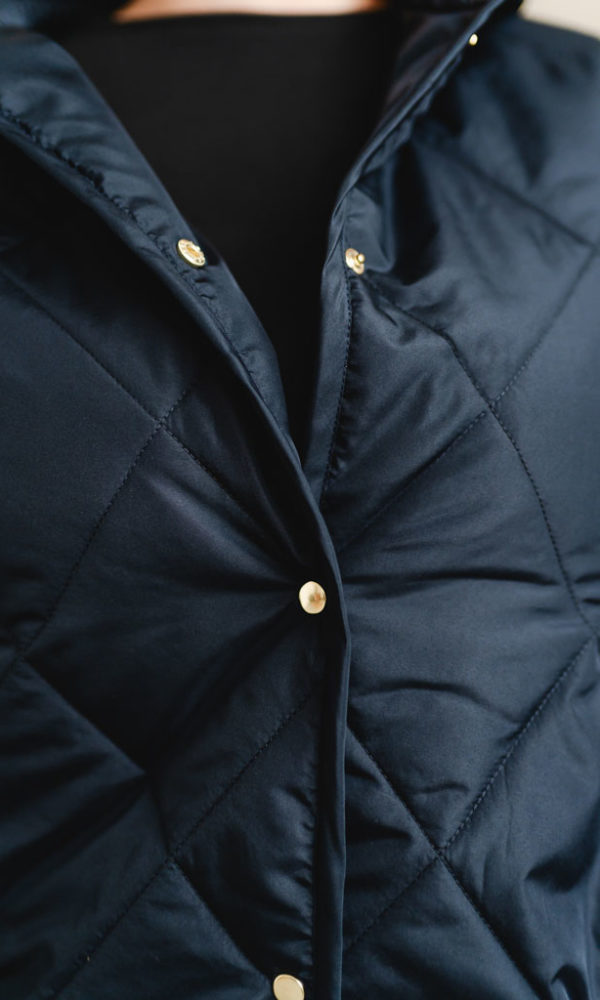 Dámská prošívaná bunda Lara dlouhá černá