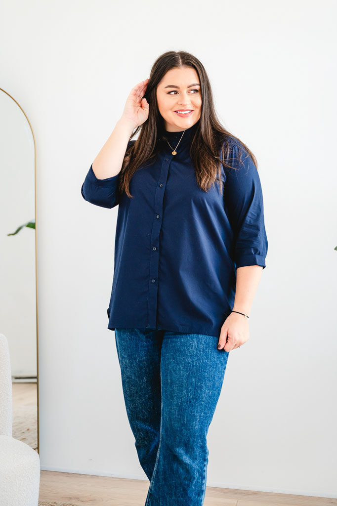 Dámská bavlněná košile POPLIN modrá - Image 3