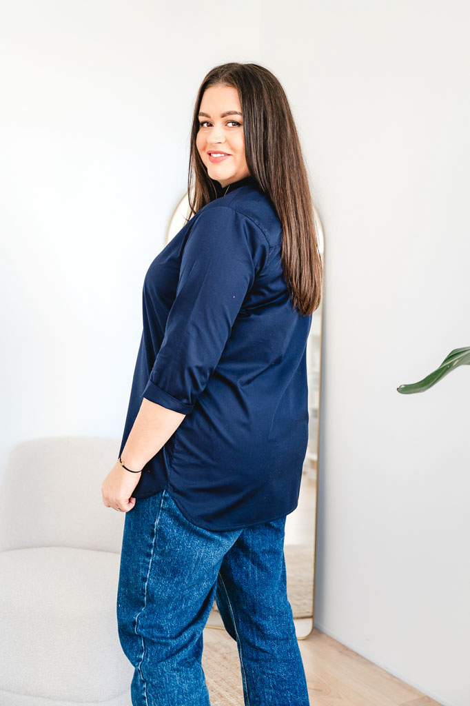 Dámská bavlněná košile POPLIN modrá - Image 4