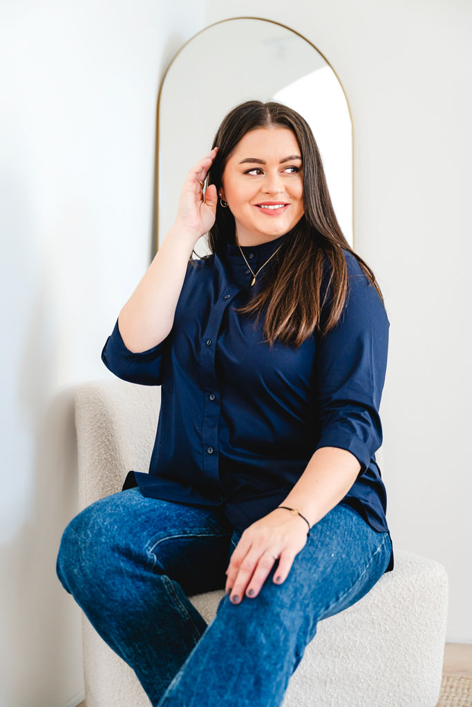 Dámská bavlněná košile POPLIN modrá - Image 6