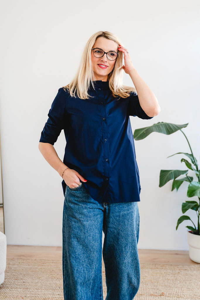 Dámská bavlněná košile POPLIN modrá - Image 7