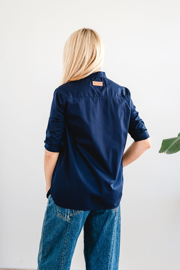 Dámská bavlněná košile POPLIN modrá - Image 9