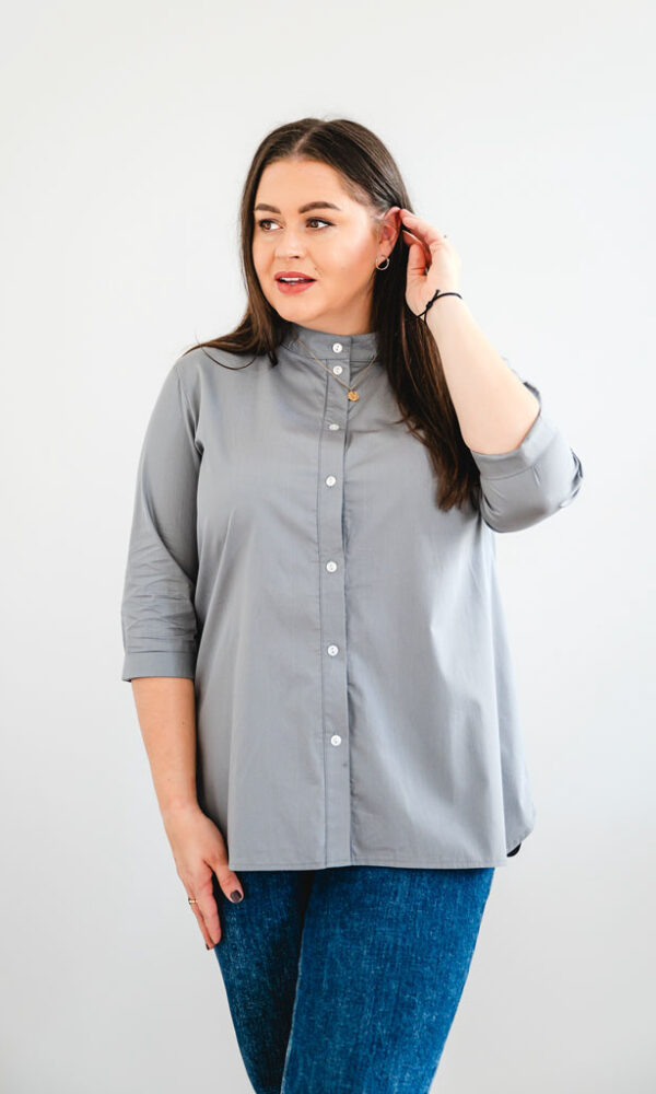 Dámská bavlněná košile POPLIN tmavě šedá