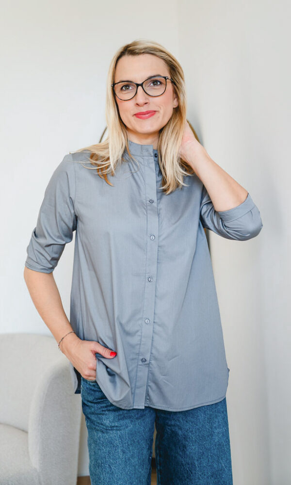 Dámská bavlněná košile POPLIN tmavě šedá