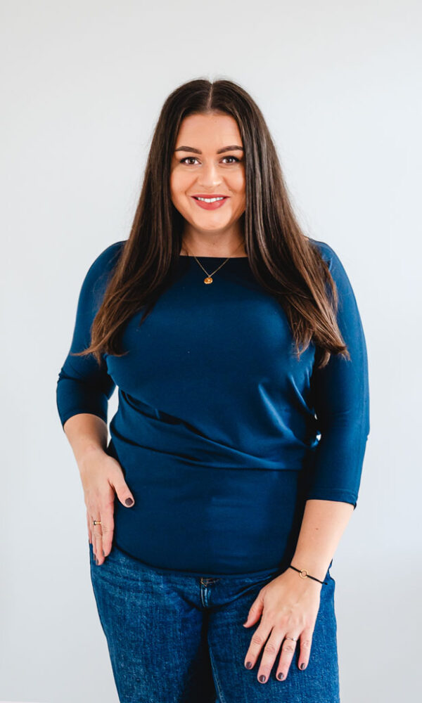 Dámské tričko BASIC LONG 3/4 rukáv modré