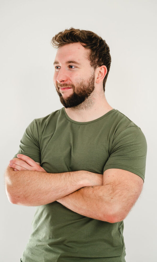 Pánské tričko BASIC kulatý výstřih khaki