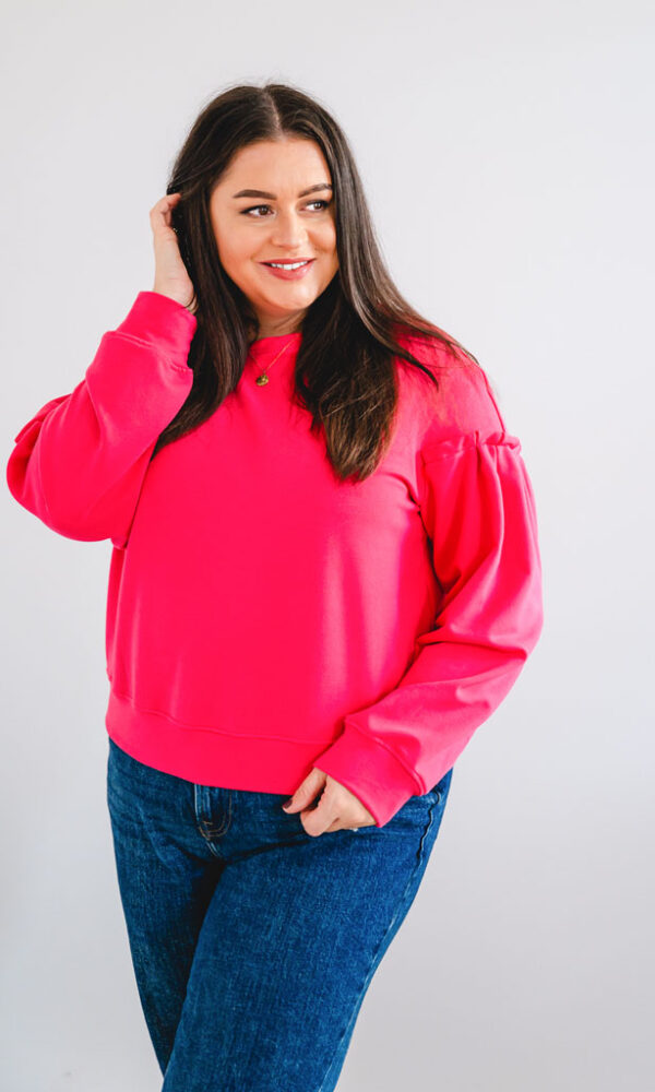 Dámská tepláková mikina DORA tmavě růžová