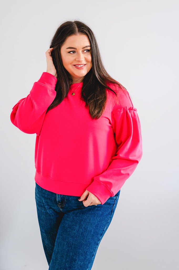 Dámská tepláková mikina DORA tmavě růžová